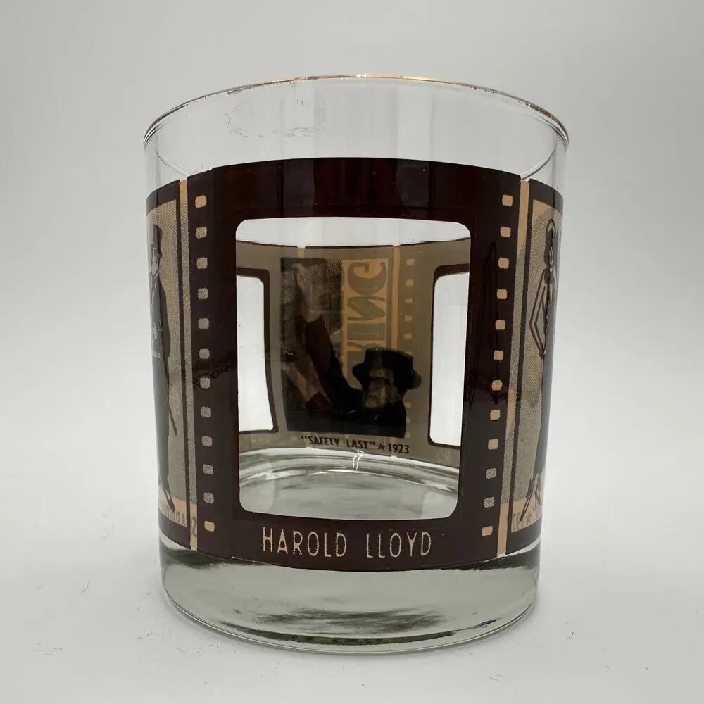 Vintage Roaring Twenties Movie Film Glasses Double Old Fashioned Glass